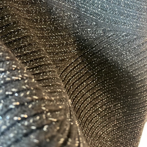 White House Black Market black/metallic cotton/wool blend tunic size XL. - Picture 6 of 10